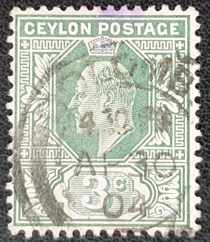 Ceylon 1903 SG266 3c. green used stamp