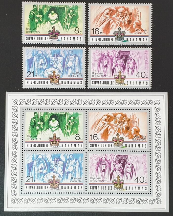 Bahamas 1977 "Silver Jubilee" SG488/91 & MS492 MNH