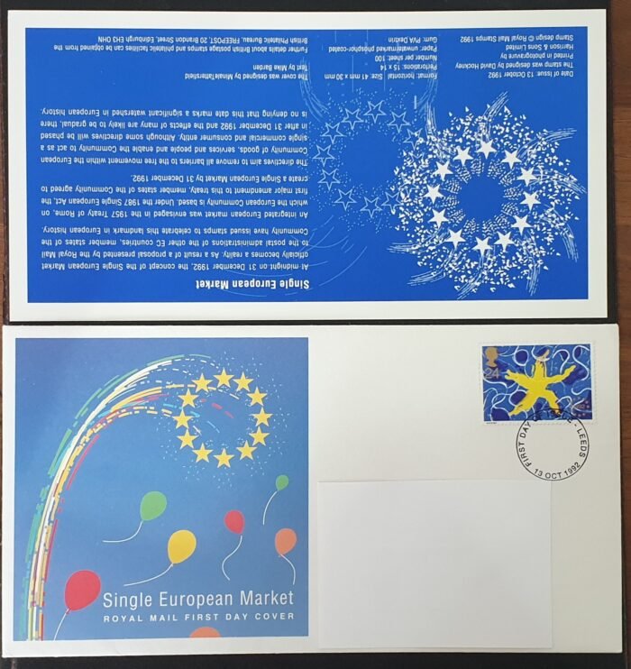 Great Britain 1992 First Day Cover 'Single European Market' Leeds 13.10.1992