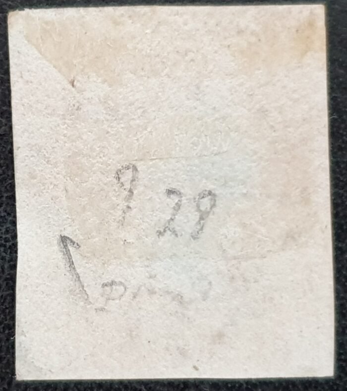 Great Britain Queen Victoria SG8 1d red Plate 28 M-B Black MX 4 Margins used stamp - Image 2