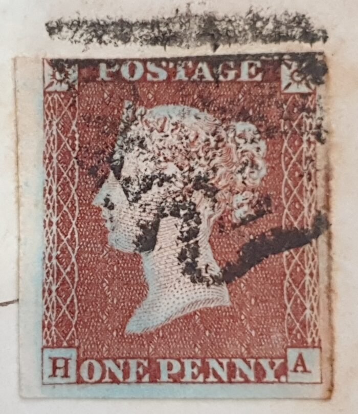 Great Britain Queen Victoria SG8 1d red on envelope Plate 30 Letters HA Crickhowell S Wales 1843 - Image 3
