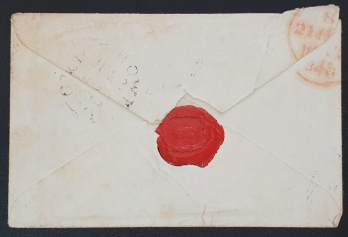 Great Britain Queen Victoria SG8 1d red on envelope Plate 30 Letters HA Crickhowell S Wales 1843 - Image 2