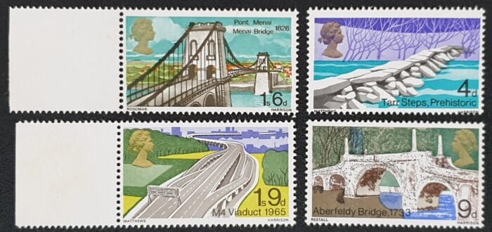 Great Britain Queen Elizabeth II 1968 "British Bridges" SG763-766 Mounted Mint Stamps