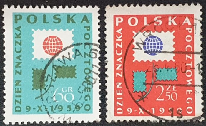 Poland 1959 "Stamp Day" SG1119-1120 Set of 2 used stamps