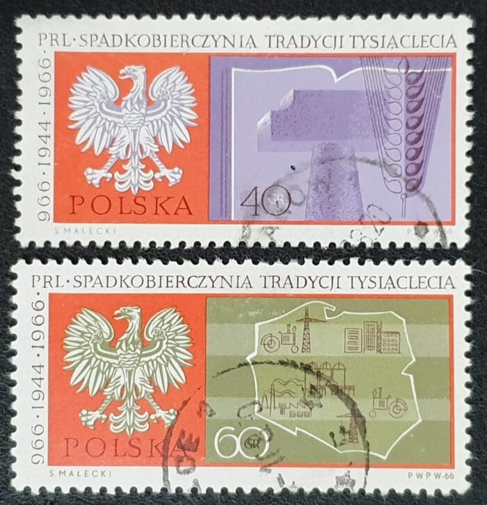 Poland 1966 "Polish Millenary" SG1717/8 Set of 2 used stamps