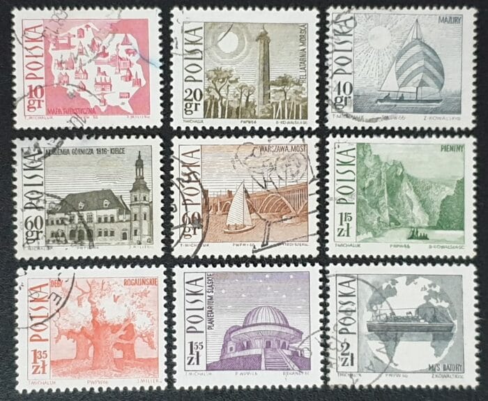 Poland 1966 "Tourism" SG1684-1692 Set of 9 used stamps