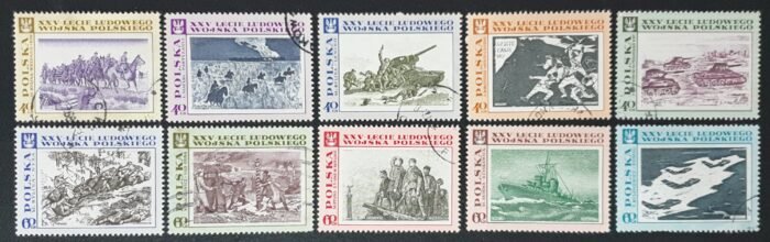 Poland 1968 "Polish People's Army" SG1852/1861 Set of 10 used stamps
