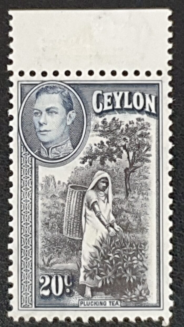 Ceylon 1938 SG391 20c. black and grey-blue MNH
