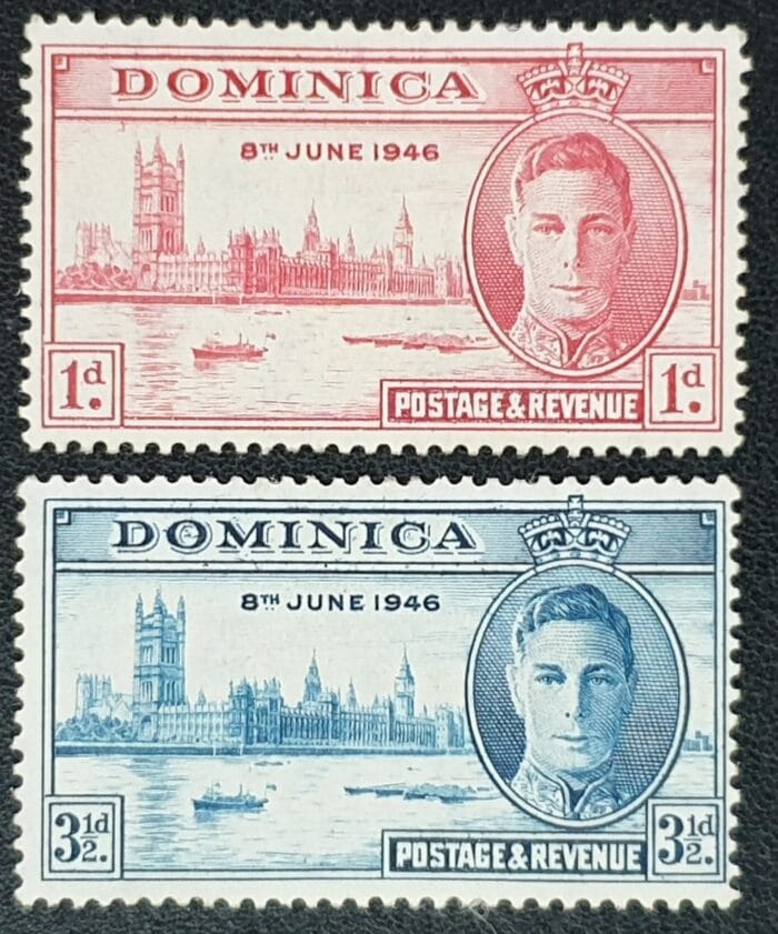 Dominica 1946 "Victory" SG110/11 Set of 2 Mounted Mint Stamps