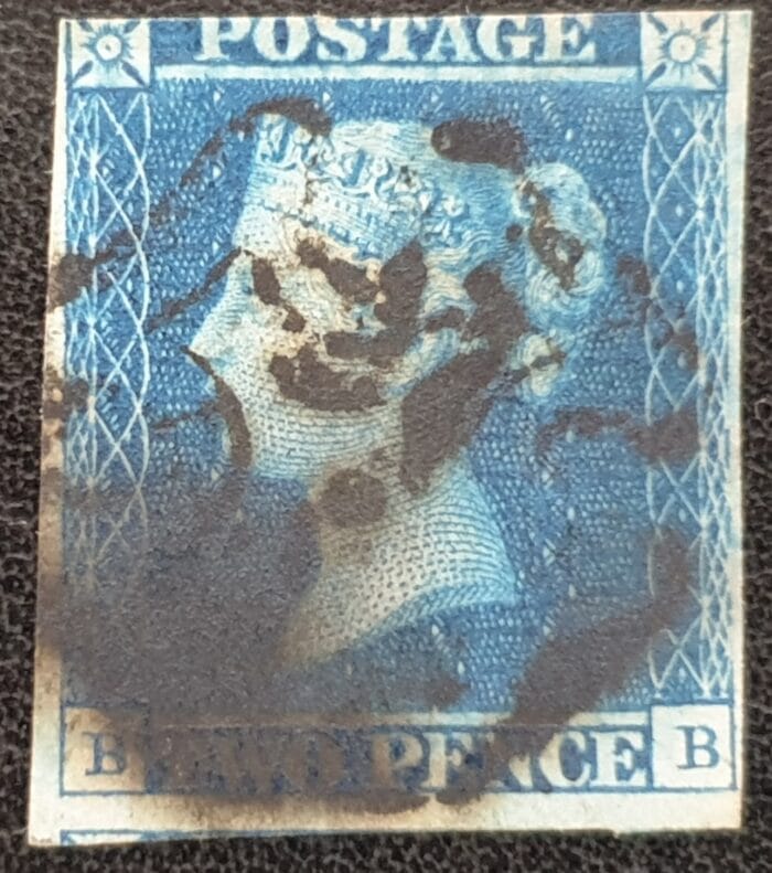 Great Britain Queen Victoria 1841 SG14 2d Letters BB Black MX used stamp