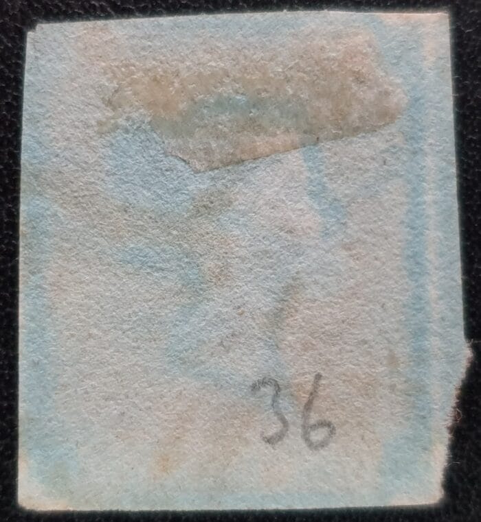 Great Britain Queen Victoria SG8 1d red Plate 36 H-D Black MX used stamp - Image 2