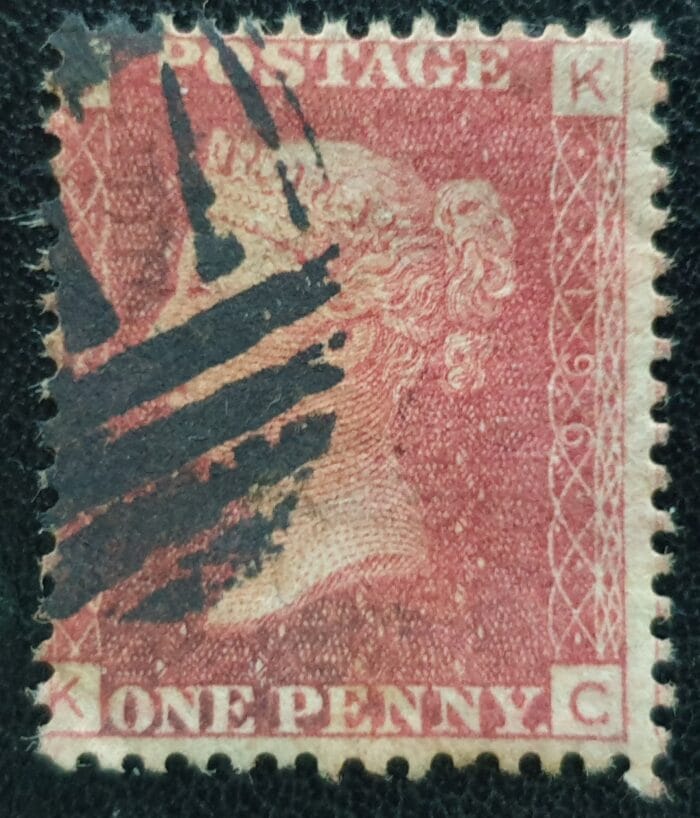 Great Britain Queen Victoria 1864 SG43 1d. red Plate 196 K-C used stamp