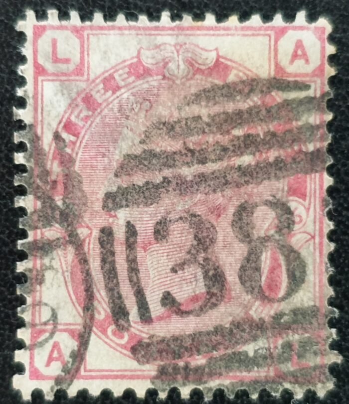 Great Britain Queen Victoria 1873 SG 143 3d. rose , Plate 16, Letters A-L used stamp