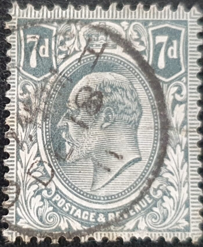 Great Britain King Edward VII SG249 SPEC M37(1), 7d grey-black, Fine Used Single Stamp