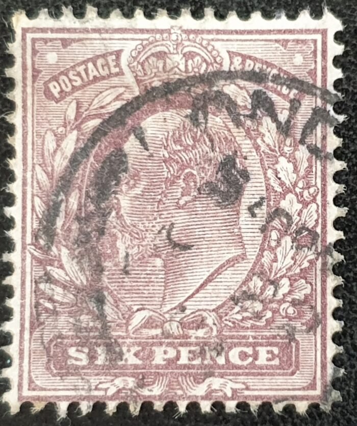 Great Britain King Edward VII SG297 SPEC M33A(1), 6d dull purple used stamp