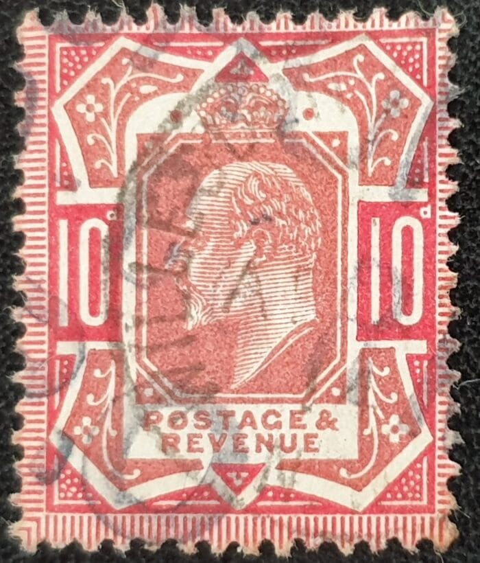 Great Britain King Edward VII SG311 10d dull reddish purple & carmine most unusual shade used