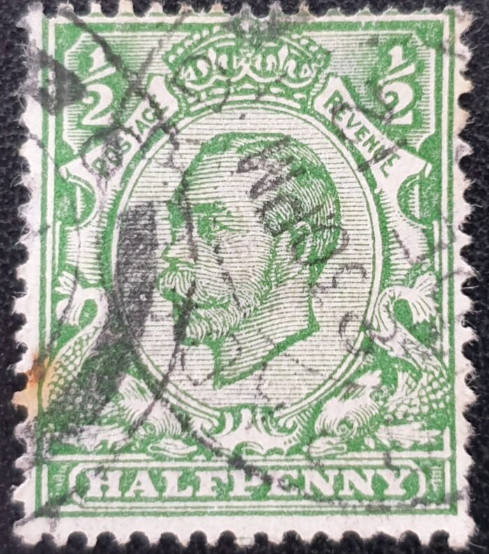 Great Britain King George V SG346 ½d. green used stamp