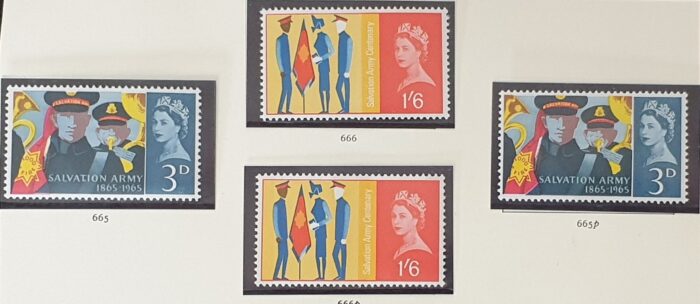 Great Britain Queen Elizabeth II 1965 "Salvation Army" SG665/6 & sg665p/6p MNH