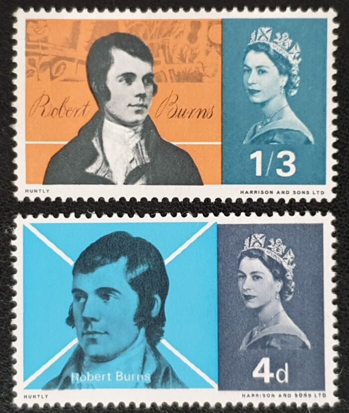 Great Britain Queen Elizabeth II 1966 "Robert Burns" SG685/6 Set of 2 MNH