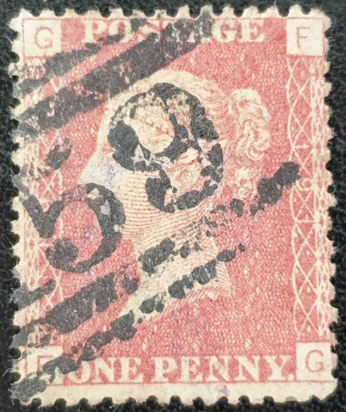 Great Britain Queen Victoria 1864 SG43 1d. red Plate 191 Letters F-G used stamp