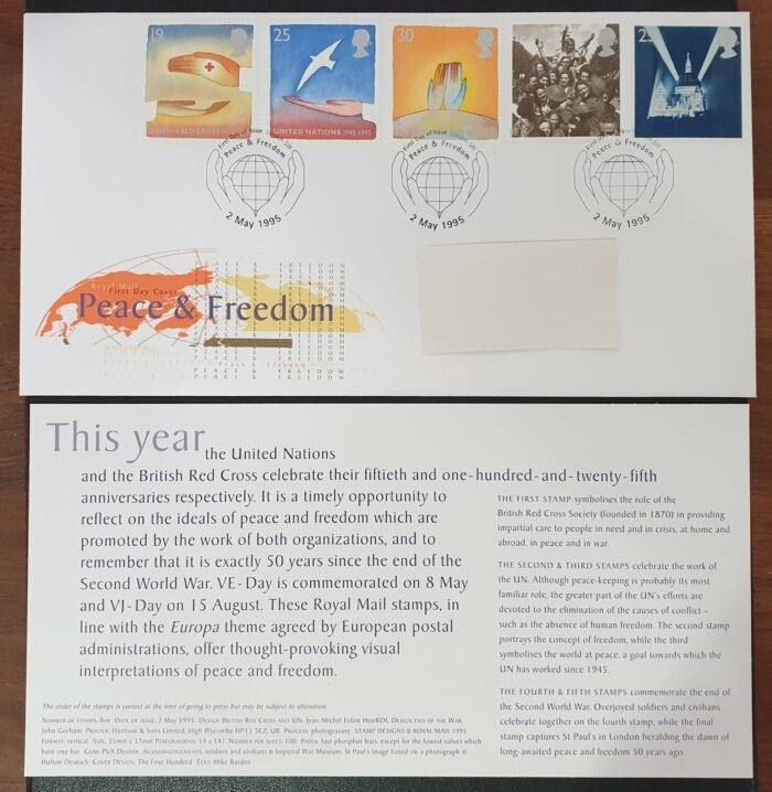 Great Britain First Day Cover 'Peace & Freedom' 2/5/1995 LONDON