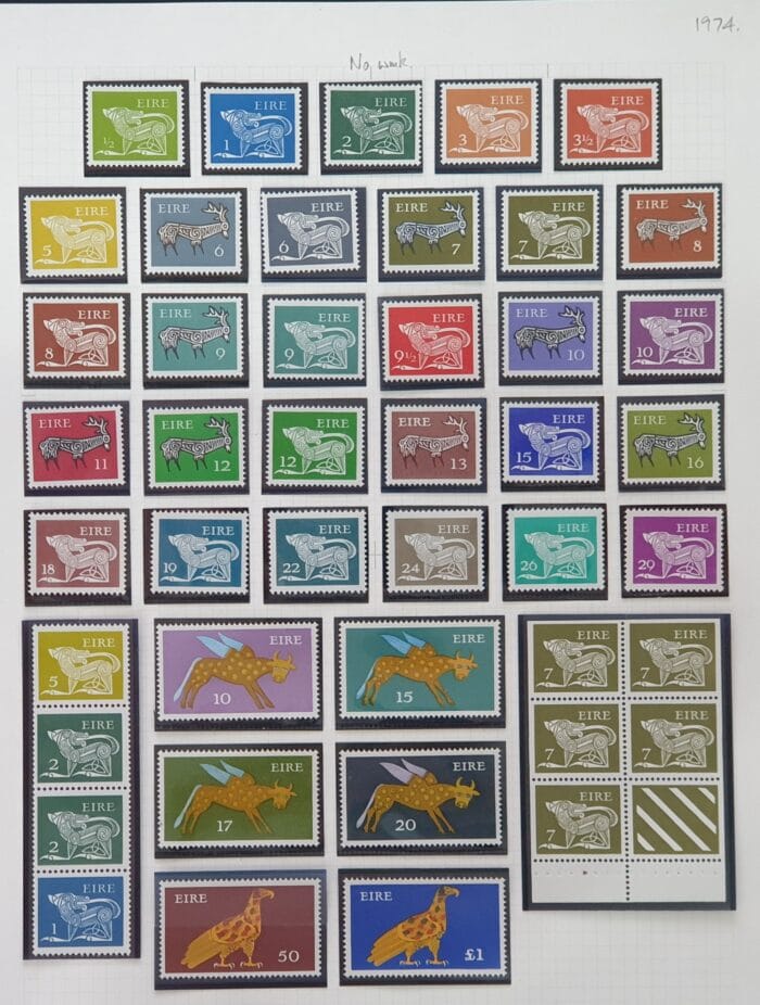 IRELAND 1974-82 Definitive Set Complete MNH