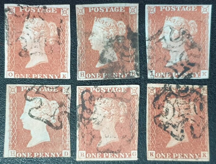 Great Britain Queen Victoria SG8 1d red-brown Black Maltese Cross used stamps