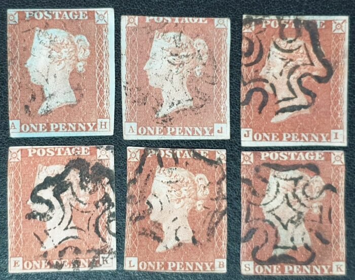 Great Britain Queen Victoria SG8 1d red-brown Black Maltese Cross used stamps