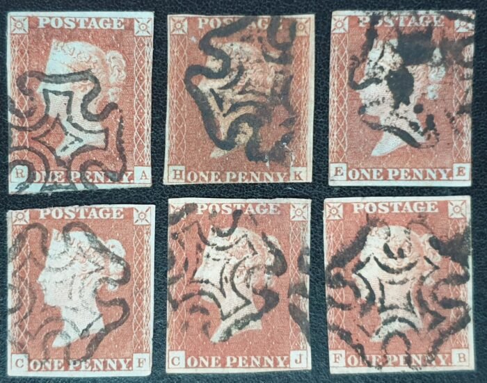 Great Britain Queen Victoria SG8 1d red-brown Black Maltese Cross used stamps