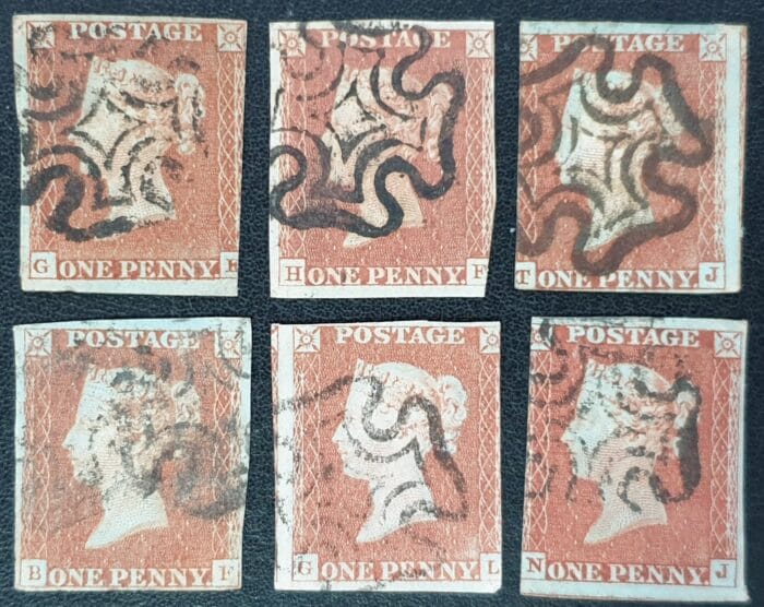 Great Britain Queen Victoria SG8 1d red-brown Black Maltese Cross used stamps