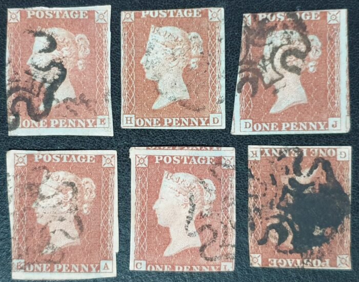 Great Britain Queen Victoria SG8 1d red-brown Black Maltese Cross used stamps