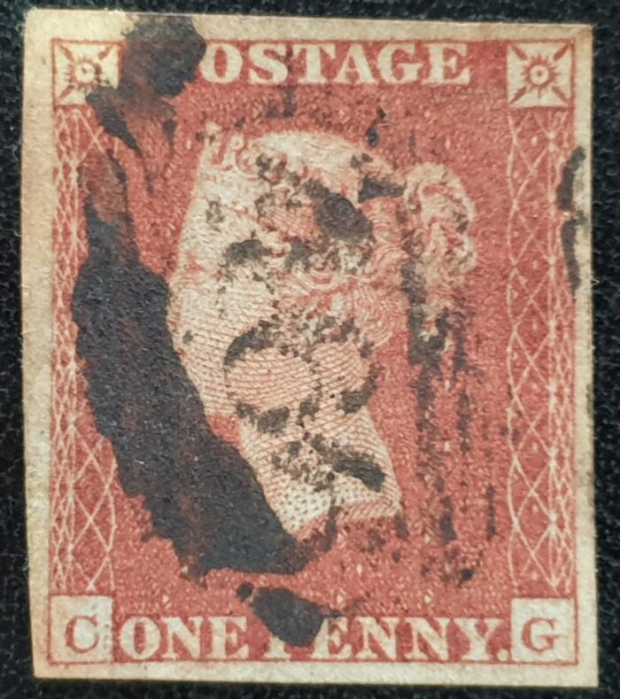 Great Britain Queen Victoria SG8 1d red Letters CG used stamp