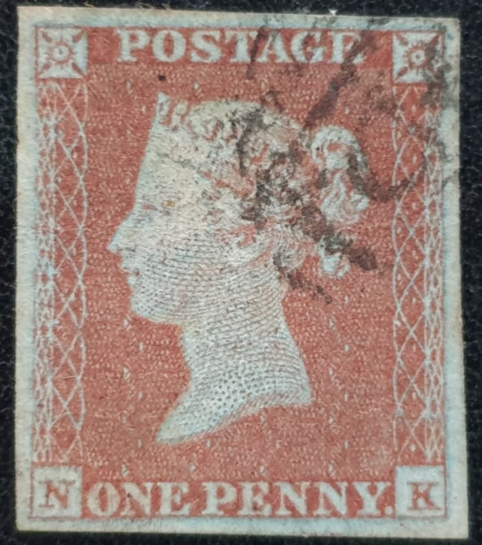 Great Britain Queen Victoria SG8 1d red-brown Plate 103 NK used stamp
