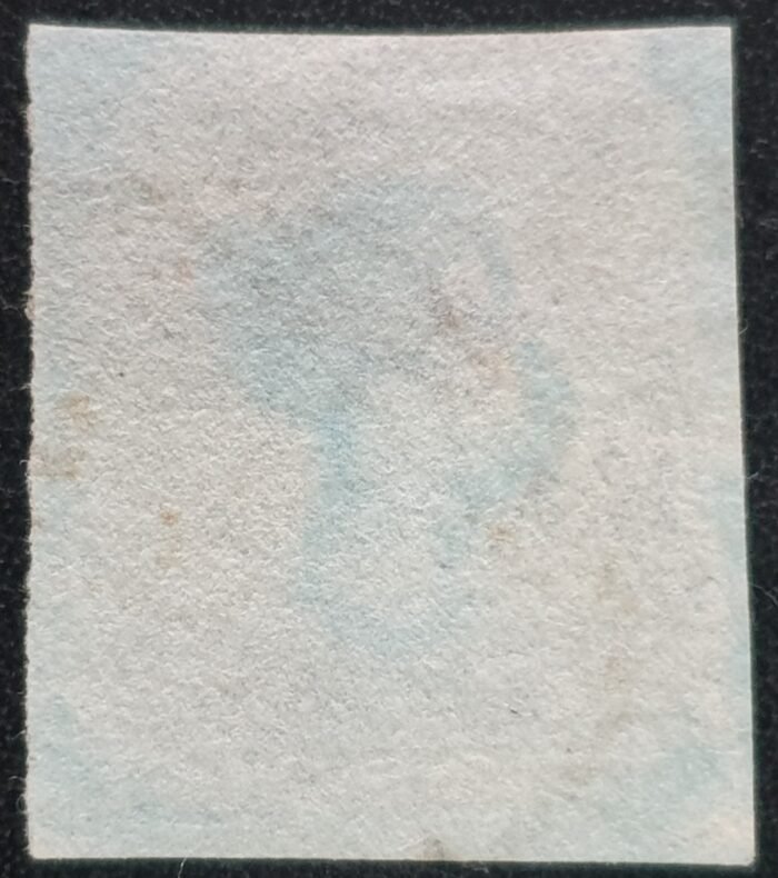Great Britain Queen Victoria SG14 2d. blue Letters N-F 4 Margins used stamp - Image 2