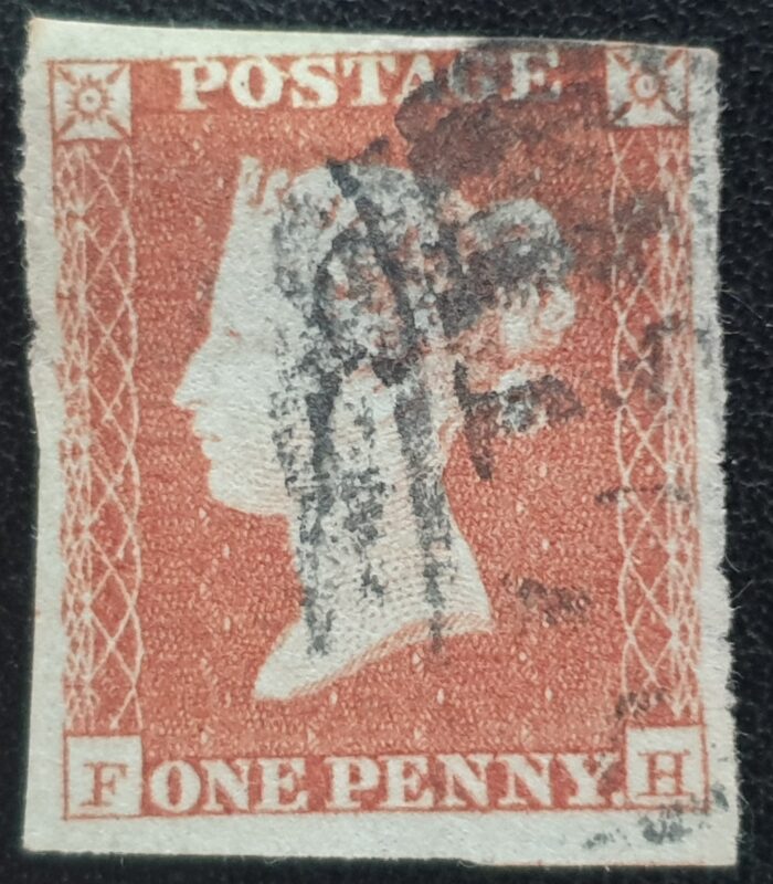 Great Britain Queen Victoria SG8 1d red-brown Plate 116-117 Spec BS32 Letters FH used