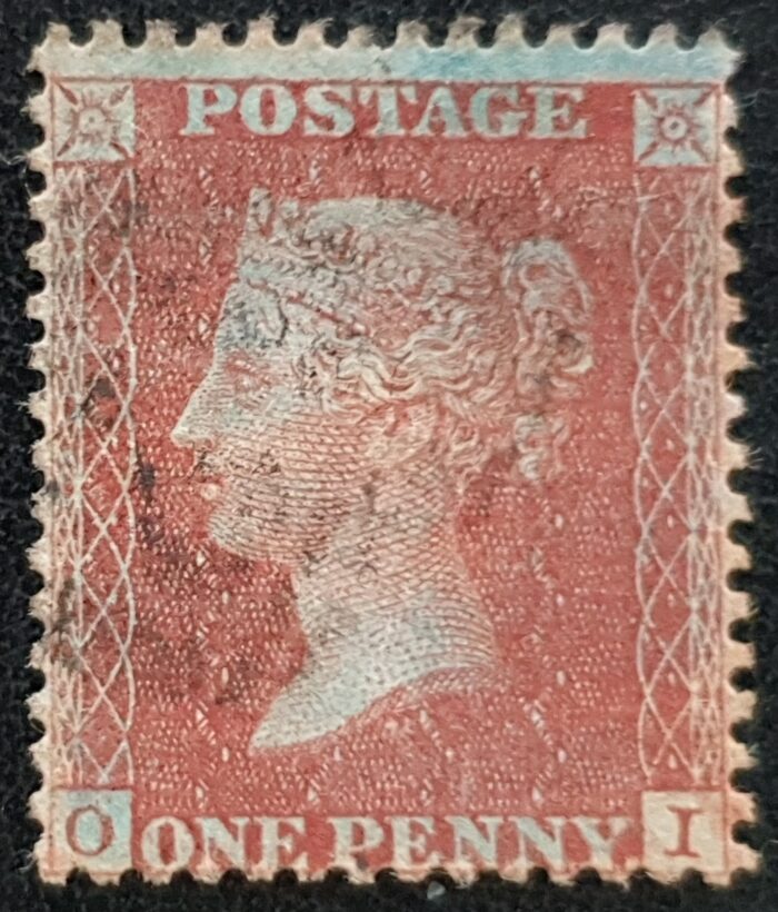 Great Britain Queen Victoria 1855 1d red-brown LC 14 C6 Plate 14 OI used