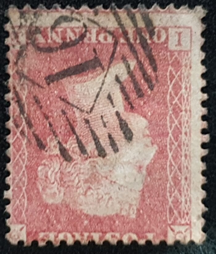 Great Britain Queen Victoria Penny Stars SG39wi 1d rose red LC 14 Plate 44 IE Wmk. Inverted used