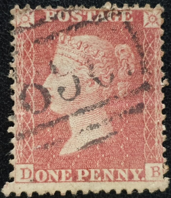 Great Britain Queen Victoria 1855 SG29-33 C8 (1) 1d red brown Plate 42 DB LC 14 used