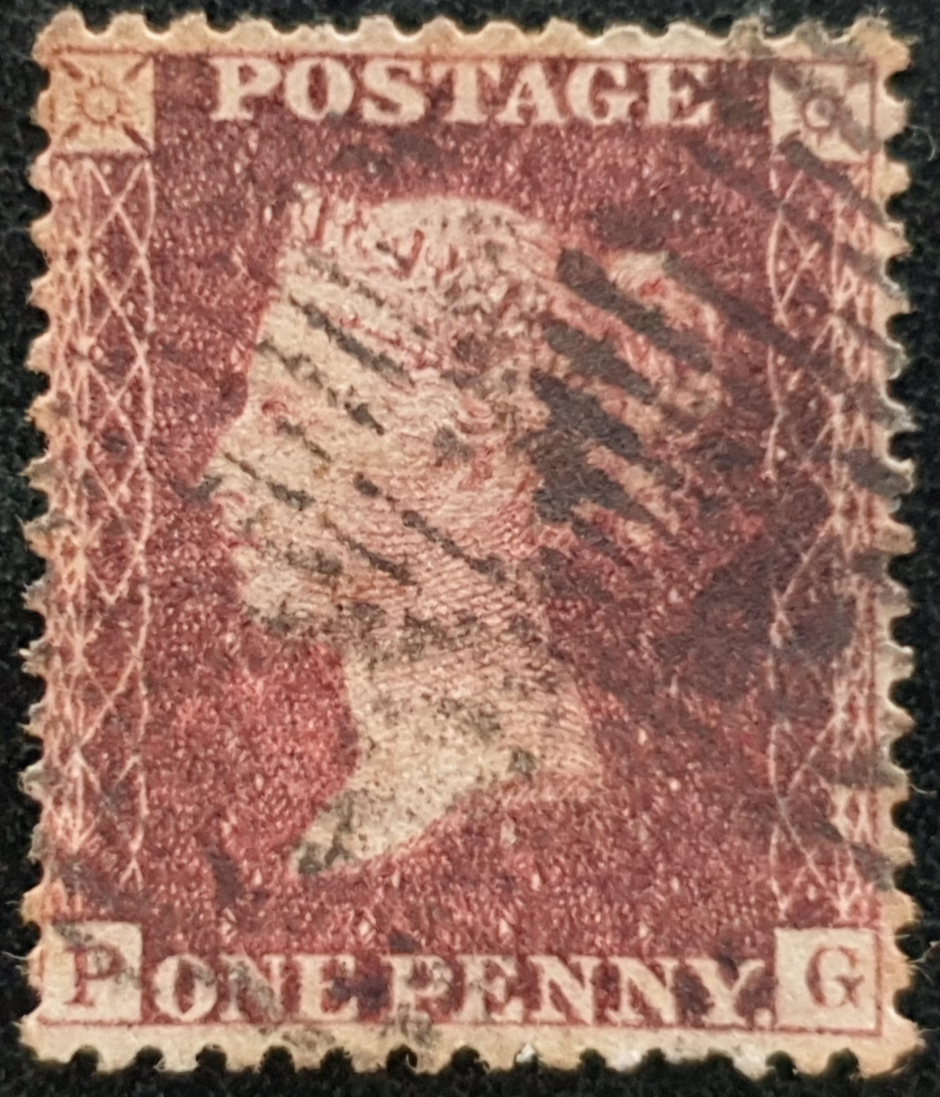 Great Britain Queen Victoria 1855 SG29-33 C8 (1) 1d red brown LC 14 Plate 43 PG used