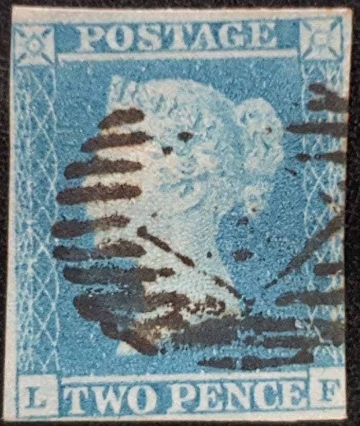 Great Britain Queen Victoria SG14 2d blue Letters LF used