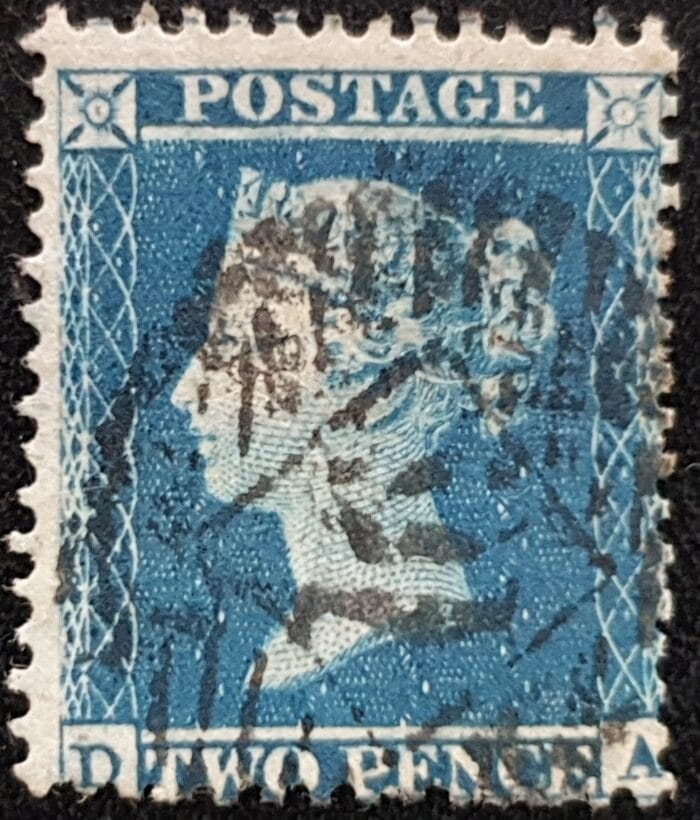 Great Britain Queen Victoria 1855 SG34 2d blue DA Plate 5 used