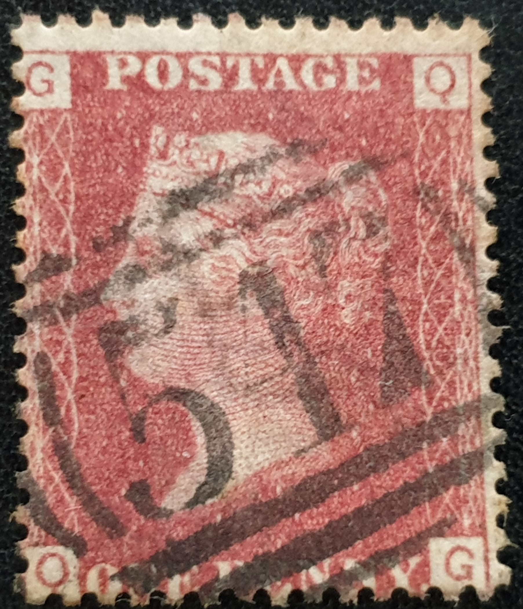 Great Britain Queen Victoria 1864 SG43 1d rose red Plate 110 QG used