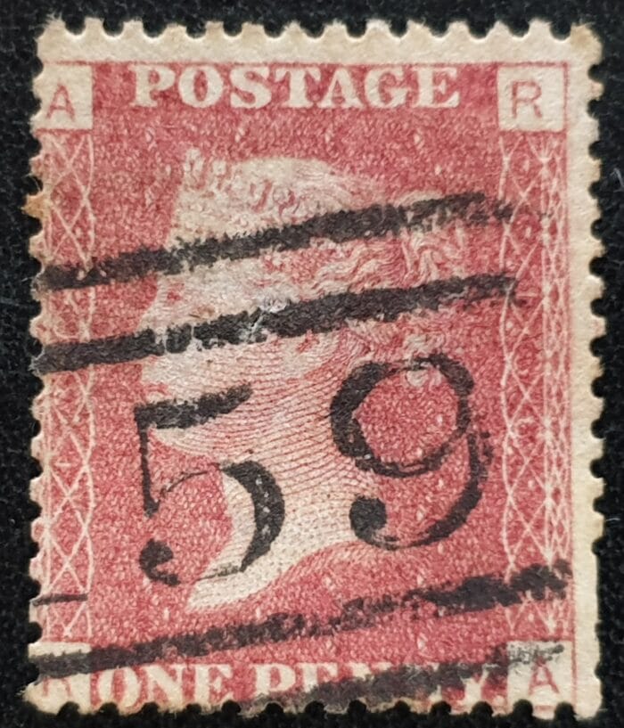 Great Britain Queen Victoria 1864 SG43 1d rose red Plate 136 RA used stamp