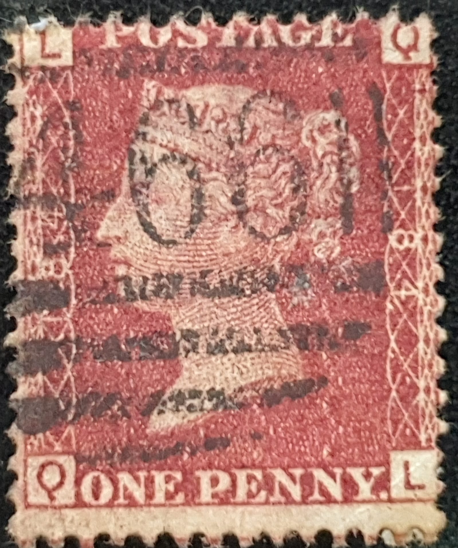 Great Britain Queen Victoria 1864 SG43 1d red Plate 184 QL used