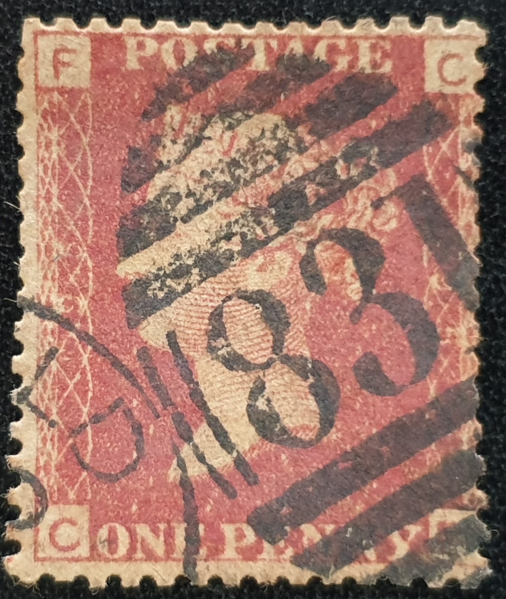 Great Britain Queen Victoria 1864 SG43 1d red Plate 195 CF used