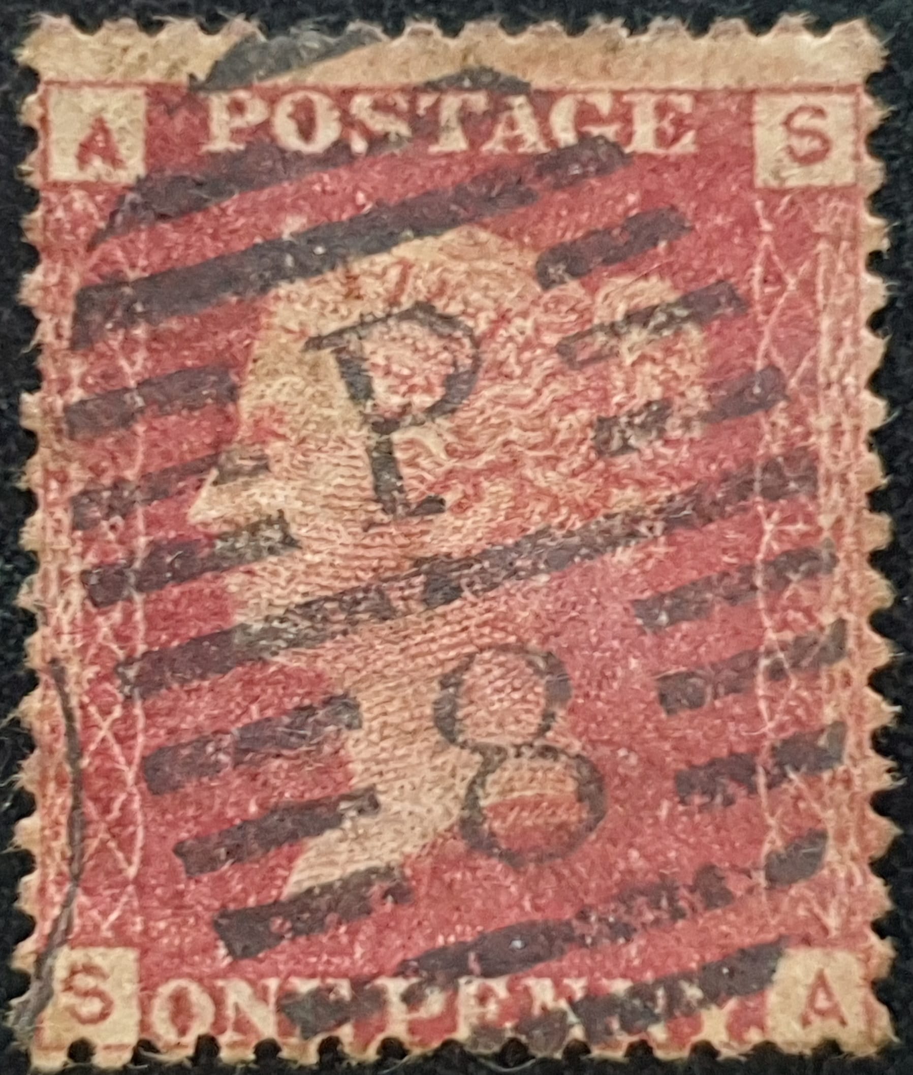 Great Britain Queen Victoria 1864 SG43 1d red Plate 214 SA used