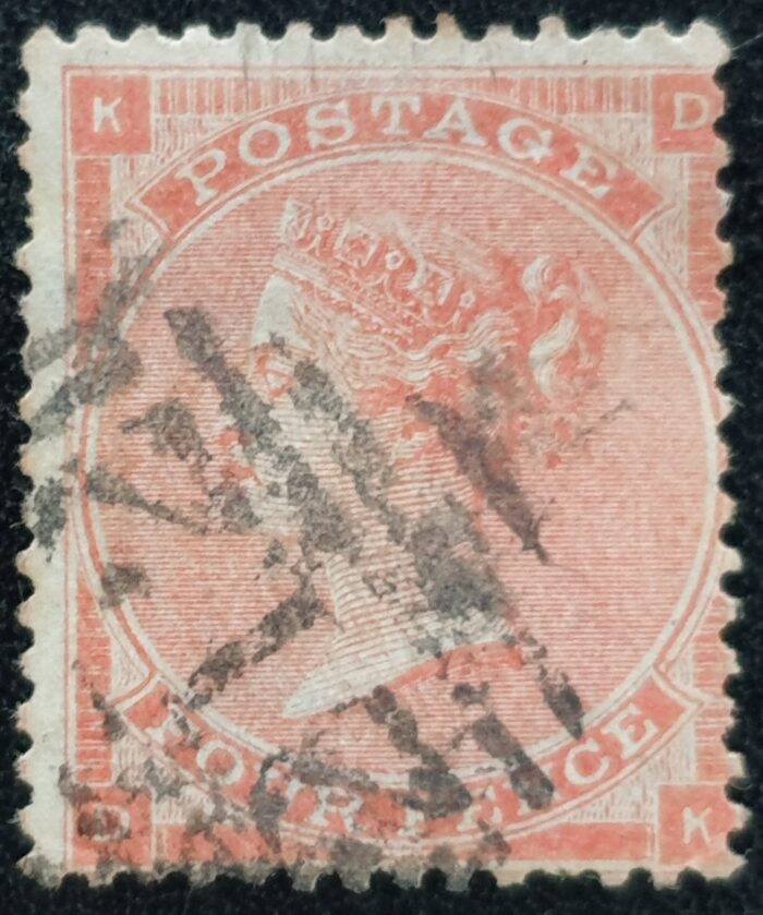 Great Britain Queen Victoria SG79 4d bright red Plate 3 DK used