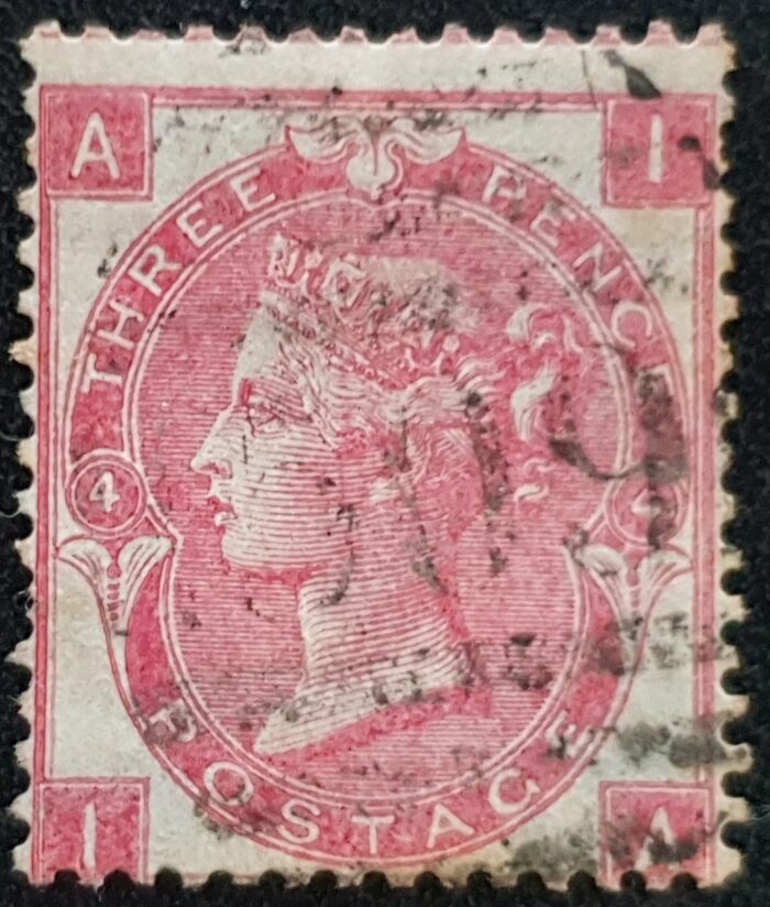 Great Britain Queen Victoria 1865 SG92 3d Rose Plate 4 IA used