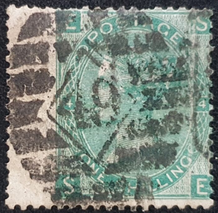 Great Britain Queen Victoria 1867 SG117 1s green Plate 4 SE used