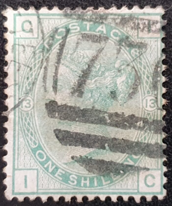 Great Britain Queen Victoria 1876 SG150 1s green Plate 13 IC used